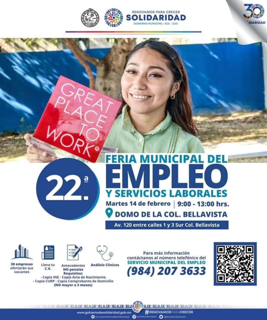 Invitan a 22a feria municipal del empleo