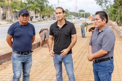 Diego Castañón supervisa trabajos de la modernización en la avenida Coba