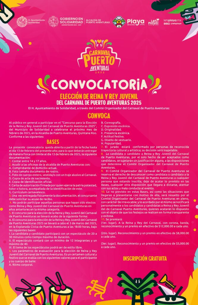 Convocan a participar en Carnaval de Playa del Carmen, "Caribe Neón"