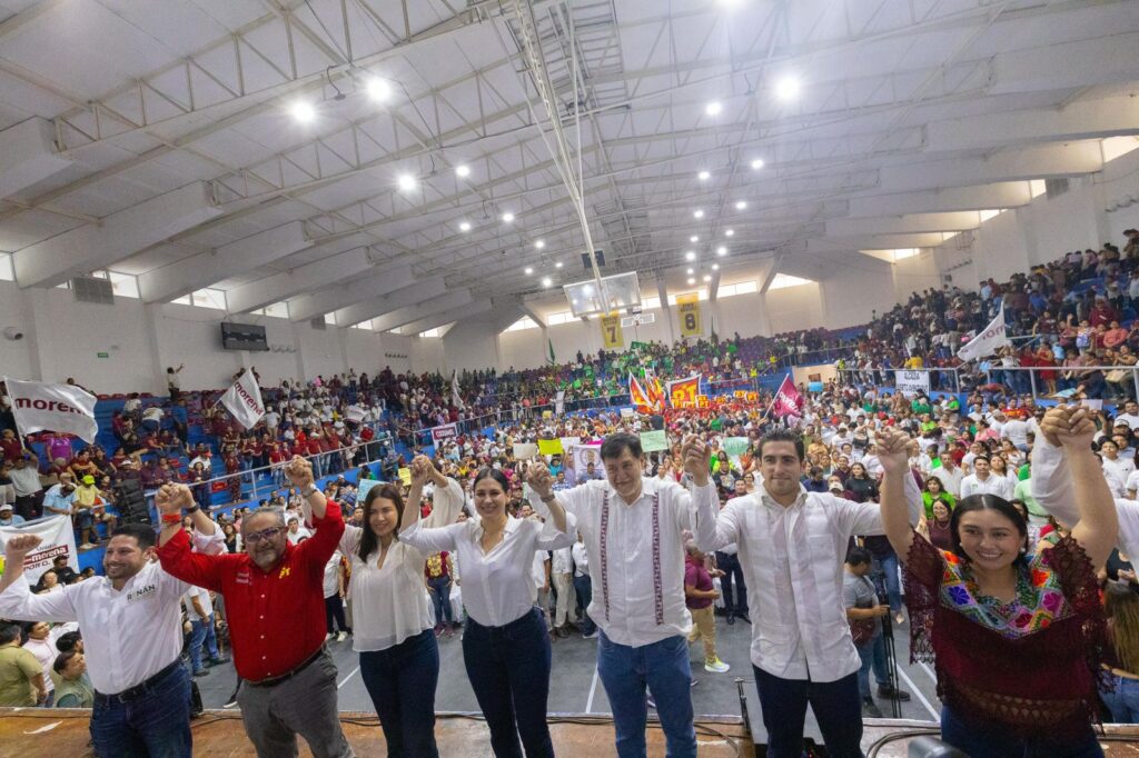 Ratifica Morena y aliados en Poliforum Playa del Carmen el respaldo al Senador Gerardo Fernández Noroña en la Segunda Asamblea de Quintana Roo