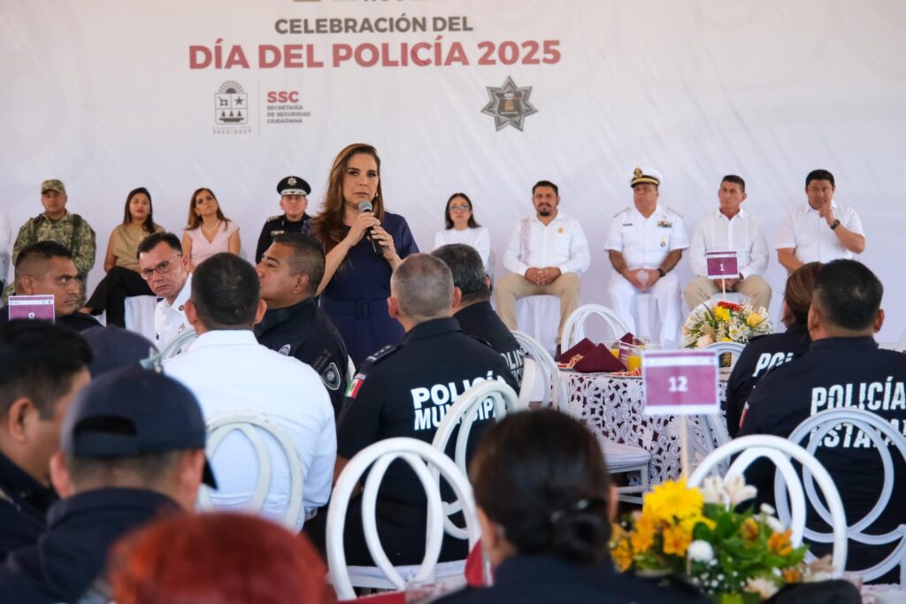 Reconoce Mara Lezama mérito policial y refuerza compromiso por la seguridad en Quintana Roo