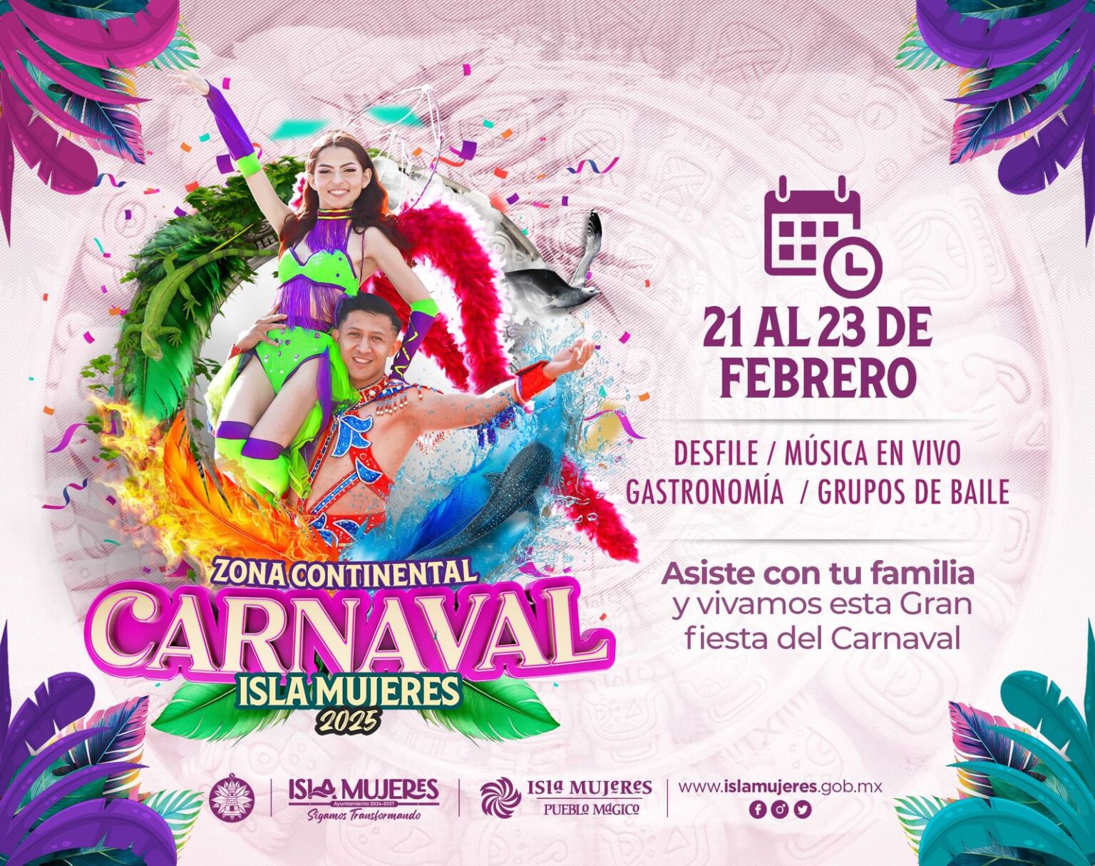 Gobierno Municipal invita a las familias de Zona Continental a disfrutar del Carnaval Isla Mujeres 2025