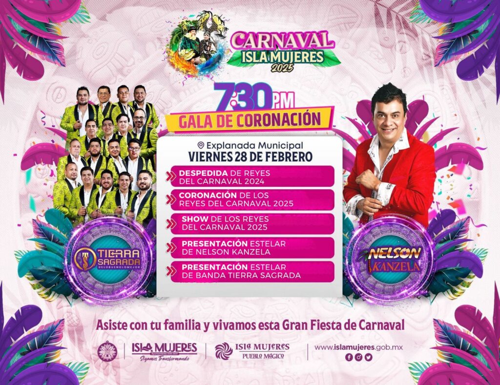 Gobierno Municipal invita a las familias isleñas a la Gran Gala de Coronación del Carnaval Isla Mujeres 2025