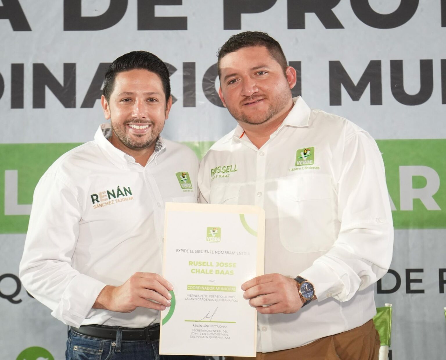 Sigamos haciendo del Partido Verde la fuerza transformadora del futuro en Quintana Roo: Renán Sánchez