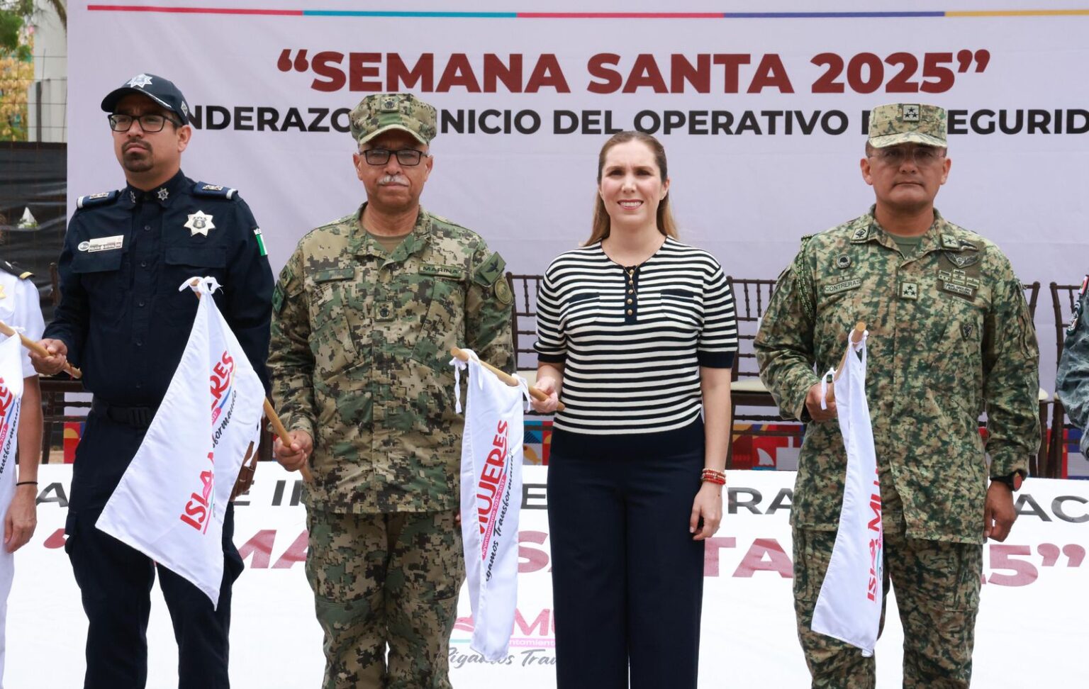 Atenea Gómez Ricalde da banderazo de salida del Operativo Vacacional de Semana Santa 2025 desde el C2 de Costa Mujeres