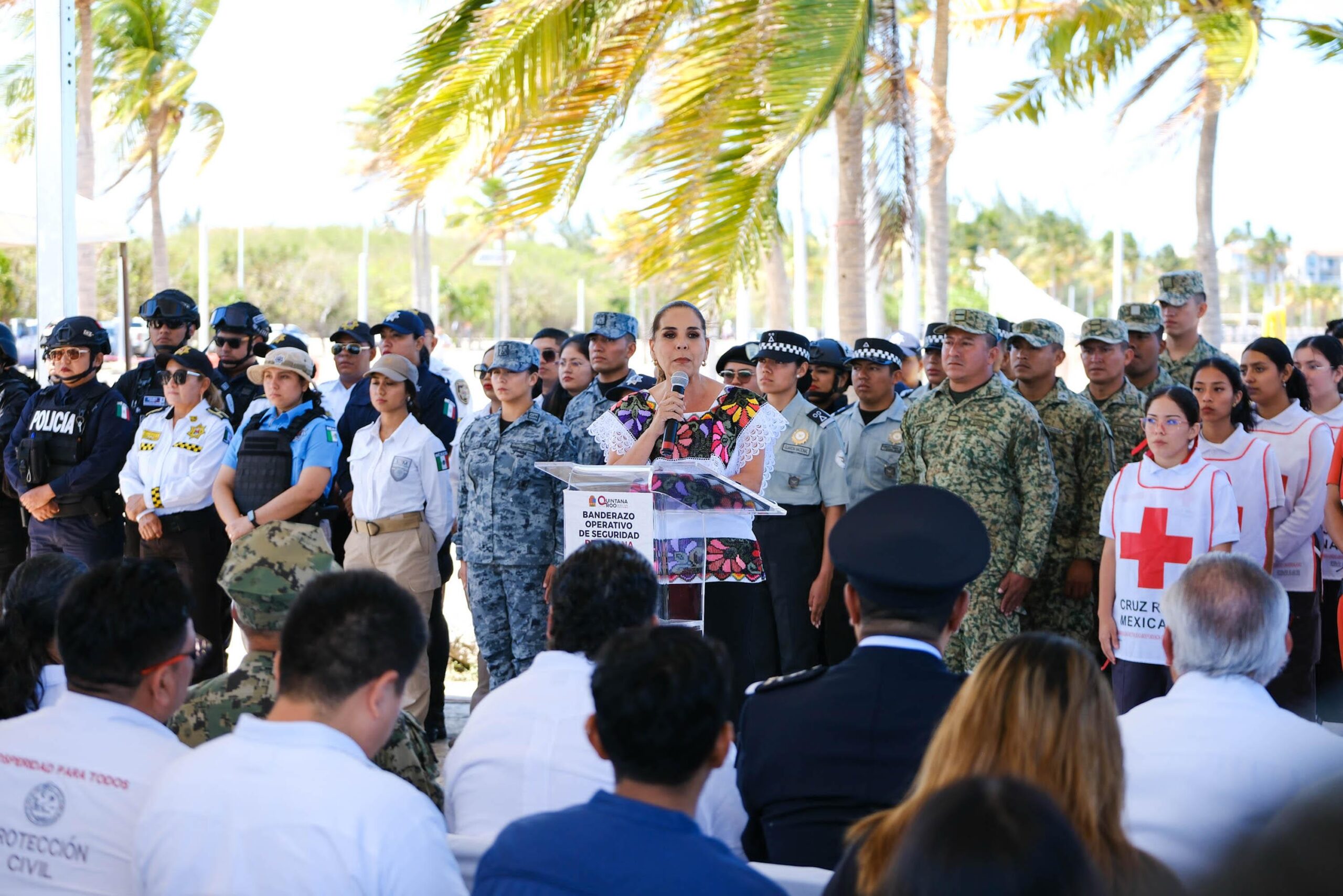 Con banderazo, Mara Lezama da inicio al “Operativo de Seguridad Vacacional de Semana Santa 2025”