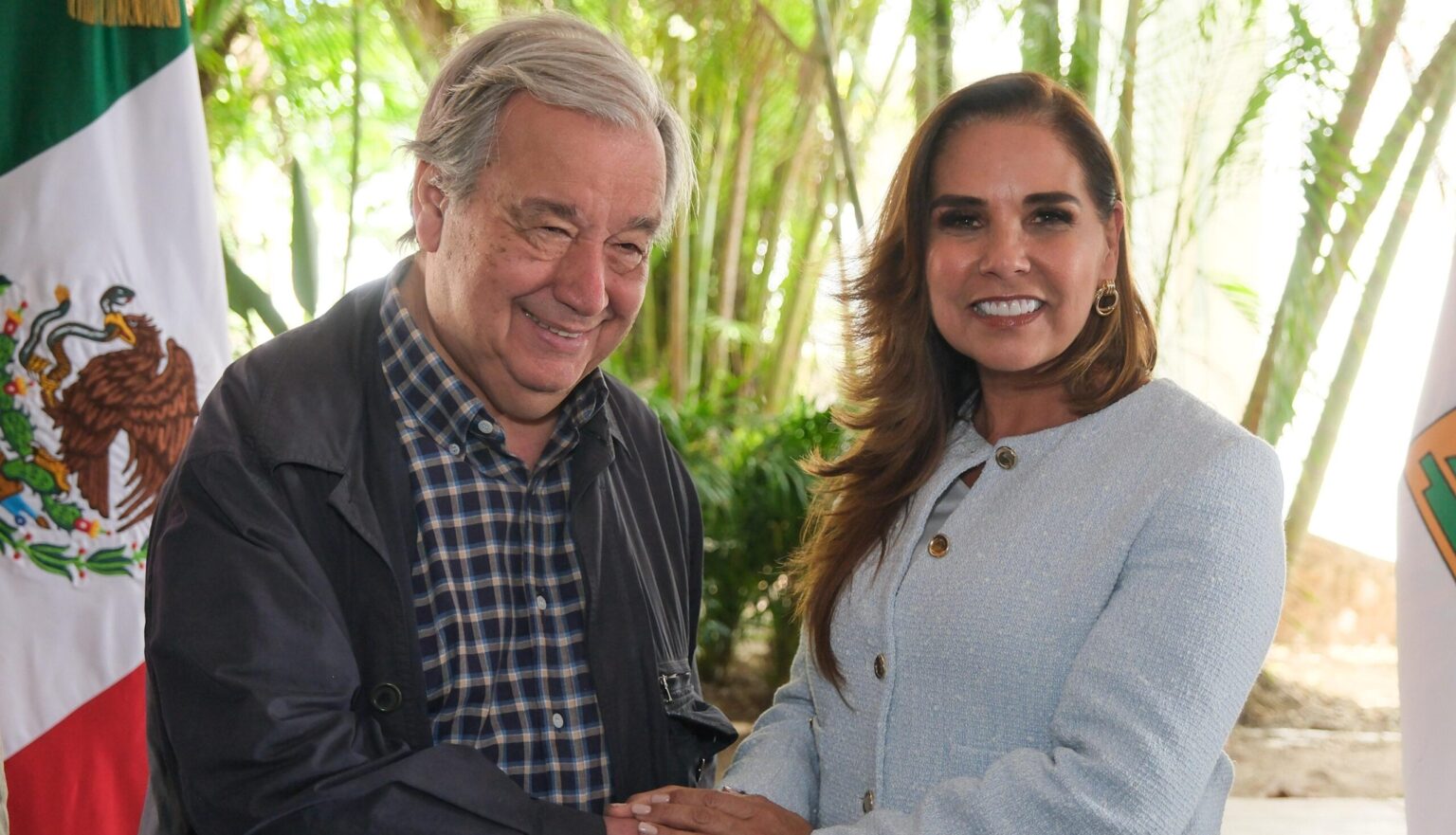 Recibe Mara Lezama en Cancún al Secretario General de la ONU, António Guterres y refrenda compromiso con la agenda global