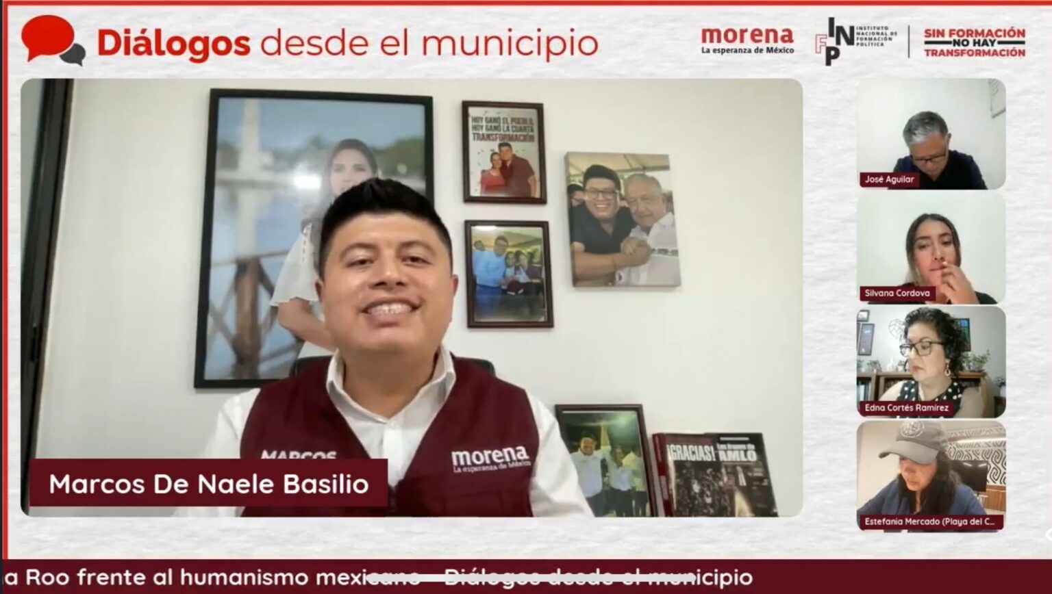 QUINTANA ROO, EJEMPLO DE HUMANISMO: MARCOS BASILIO   El regidor Marcos Basilio Saldívar fue invitado a participar en el programa de emisión nacional “Diálogos desde el Municipio”, con el tema “Municipios frente al Humanismo Mexicano”. Al respecto, comentó que en Quintana Roo existe un gobierno con enfoque humanista, bajo la guía de la Gobernadora Mara Lezama, al visibilizar y dar prioridad a los grupos vulnerables.   En el programa, transmitido por el Instituto de Formación Política de Morena a nivel nacional, se eligió a Marcos Basilio para compartir sus experiencias como regidor en relación con el Humanismo Mexicano. El edil explicó que esta nueva visión de humanismo, propuesta por Andrés Manuel López Obrador, pone en el centro de atención a los pobres y busca el bienestar de toda la población.   En ese sentido, destacó que, bajo esta visión, en Quintana Roo la gobernadora Mara Lezama y, en Cancún, la presidenta municipal Ana Patricia Peralta, gobiernan aplicando estos principios en beneficio de las y los quintanarroenses.   Enumeró algunos de los programas que se implementan bajo esta óptica, como el Presupuesto Participativo, en el que las y los vecinos toman decisiones sobre la ejecución de obras en sus colonias; y la creación del Instituto Municipal de Regularización para el Bienestar Patrimonial, que otorga certeza jurídica sobre la tenencia de predios a habitantes de zonas irregulares a bajo costo.   También habló de la importancia de la conformación de Comités Vecinales y enumeró acciones como la Jornada de Atención Ciudadana “Cancún Nos Une”, en la que —dijo— la propia presidenta municipal atiende de forma personal; así como el programa “Cero Corrupción”, con el que los ciudadanos pueden identificar a los servidores públicos que los atienden mediante un código QR en sus gafetes.   Finalizó citando unas palabras de la presidenta Claudia Sheinbaum: “La organización política tiene sentido cuando tiene causas. Esa causa es la defensa de la Transformación”, una frase dirigida a sus compañeros de Morena, partido del que él es fundador en el estado.