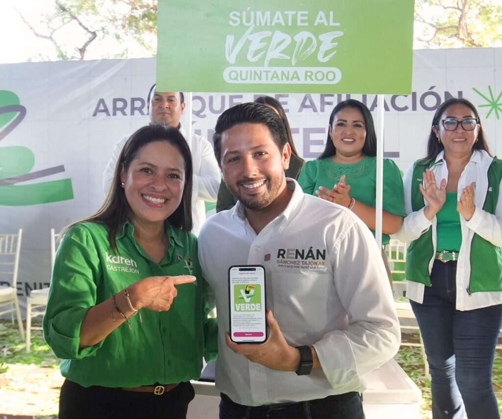 En Cancún, Karen Castrejón Trujillo y Renán Sánchez Tajonar, inician el proceso de afiliación de militantes y simpatizantes del Partido Verde en Quintana Roo