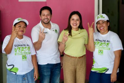 Renán Sánchez Tajonar y Karen Castrejón visitan Playa del Carmen para afiliar a la base