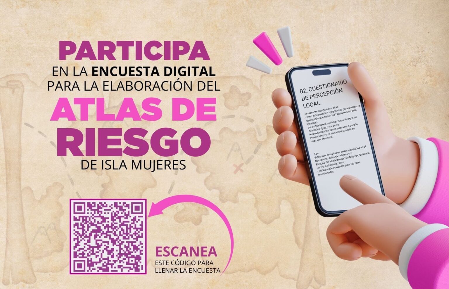 Gobierno Municipal invita a la población a participar en encuesta digital para construir el Atlas de Riesgos de Isla Mujeres