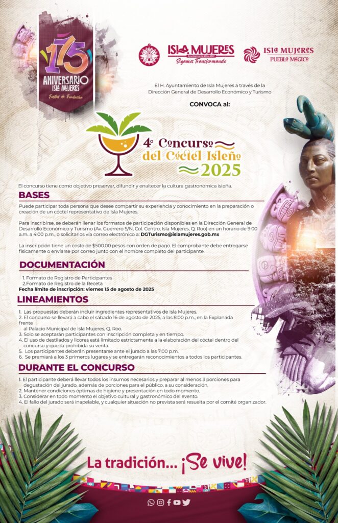 Gobierno Municipal promueve concursos gastronómicos “El Cangrejito Playero” y del “Cóctel Isleño 2025”