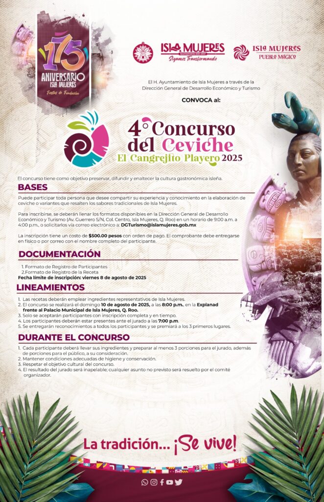 Gobierno Municipal promueve concursos gastronómicos “El Cangrejito Playero” y del “Cóctel Isleño 2025”