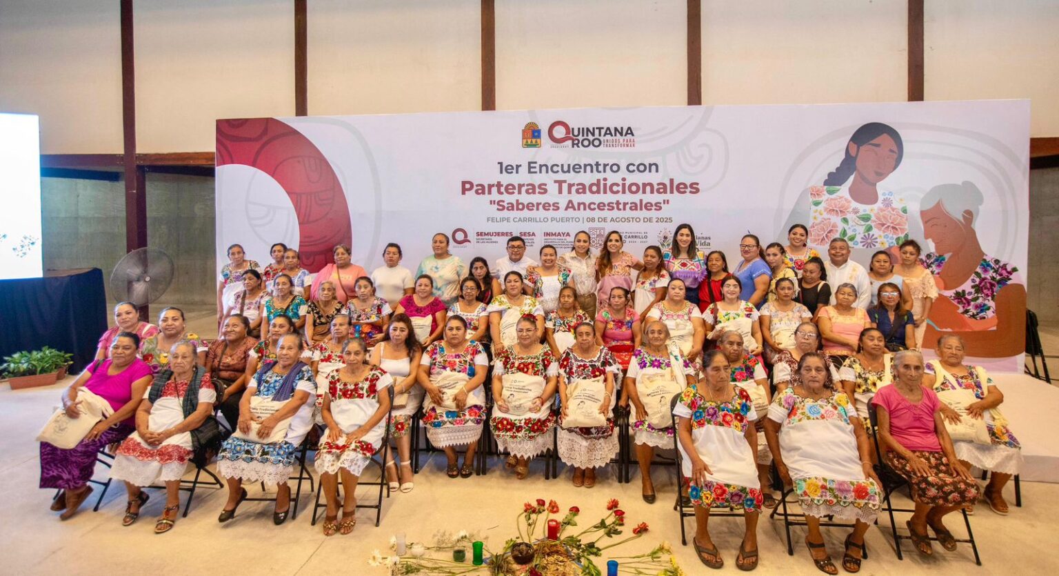 En Felipe Carrillo Puerto: Mara Lezama y Mary Hernández encabezan primer encuentro con parteras tradicionales del Estado