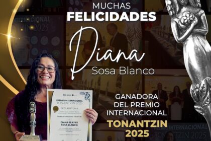 Diana Sosa Blanco recibe el Premio Internacional Tonantzin 2025 por su compromiso con las familias de Cozumel