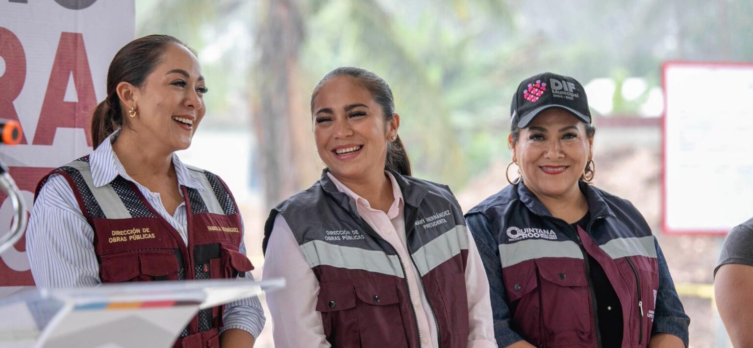 Mary Hernández activa trabajos de nuevo parque en Polinkín