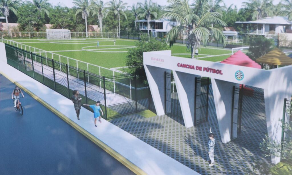 Atenea Gómez Ricalde inicia la obra de la nueva cancha de fútbol 7 en Ciudad Mujeres
