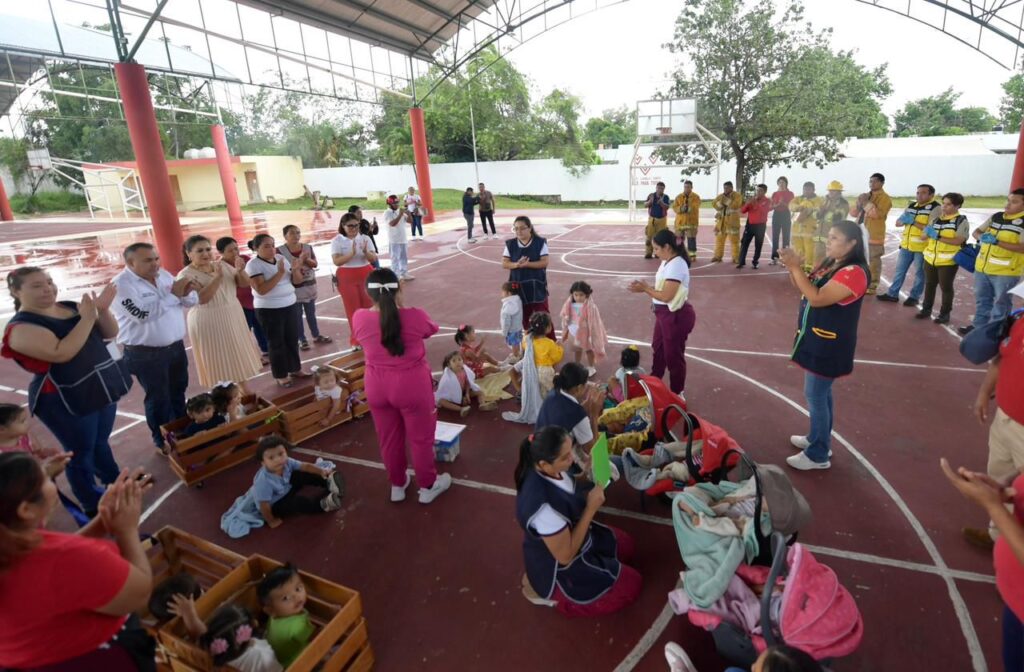 Exitoso simulacro en la estancia infantil de Felipe Carrillo Puerto