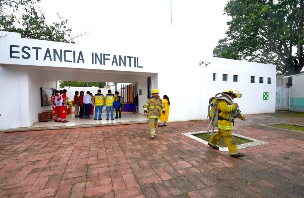 xExitoso simulacro en la estancia infantil de Felipe Carrillo Puerto