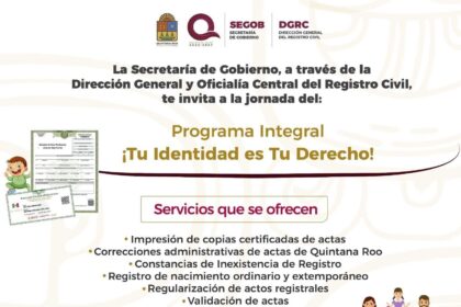 Gobierno Municipal invita a aprovechar el Programa Integral "¡Tu identidad es tu derecho!"