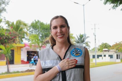 Atenea Gómez Ricalde inicia nueva obra de alumbrado público en la Avenida Gastón Alegre de Ciudad Mujeres