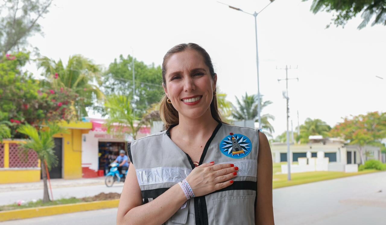 Atenea Gómez Ricalde inicia nueva obra de alumbrado público en la Avenida Gastón Alegre de Ciudad Mujeres