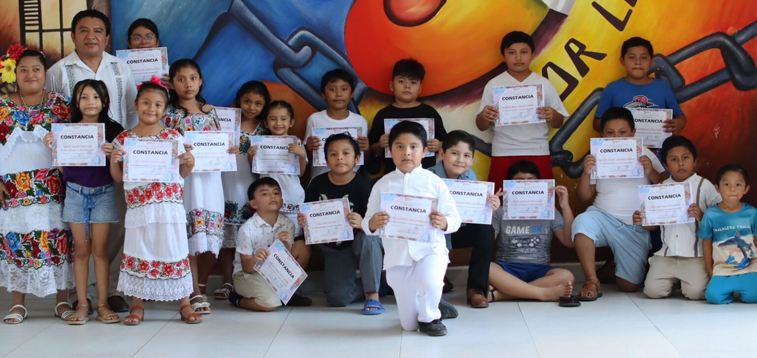 Infantes confluyen exitosamente el taller interactivo de maya infantil 2025