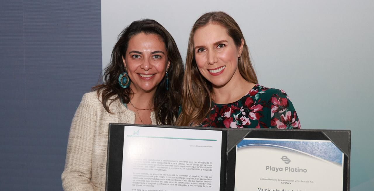 Isla Mujeres consolida su liderazgo ambiental al recibir certificación Platino para Playa Norte y Playa Centro