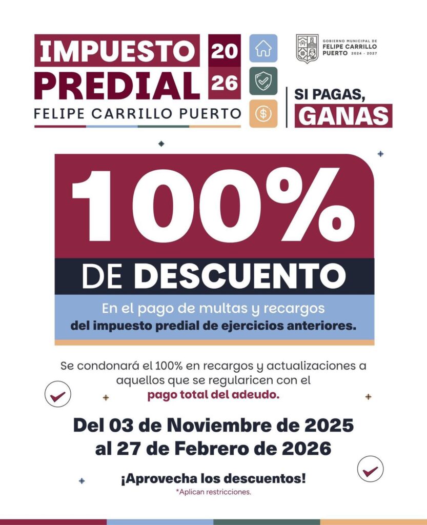 ¡Paga tu Predial 2026 y participa en la Gran Rifa del 6 de Enero! “Si pagas, ganas”
