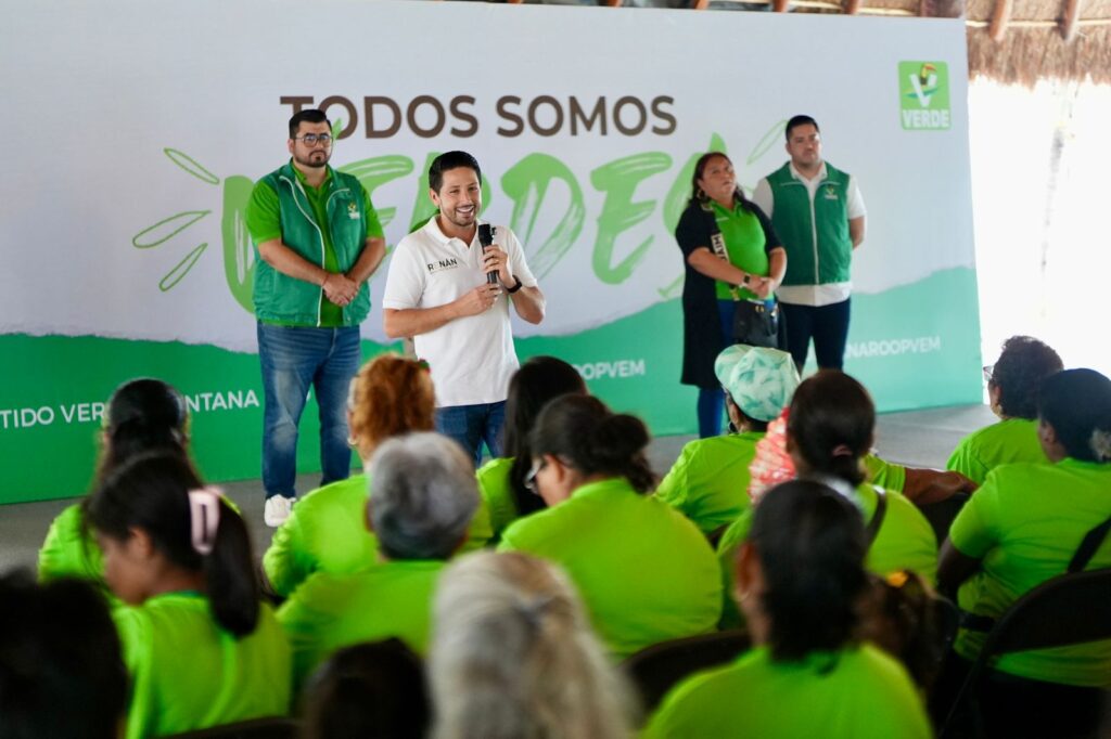 Renán Sánchez Tajonar continúa recorriendo Quintana Roo con el Verde y refuerza la identidad de la militancia