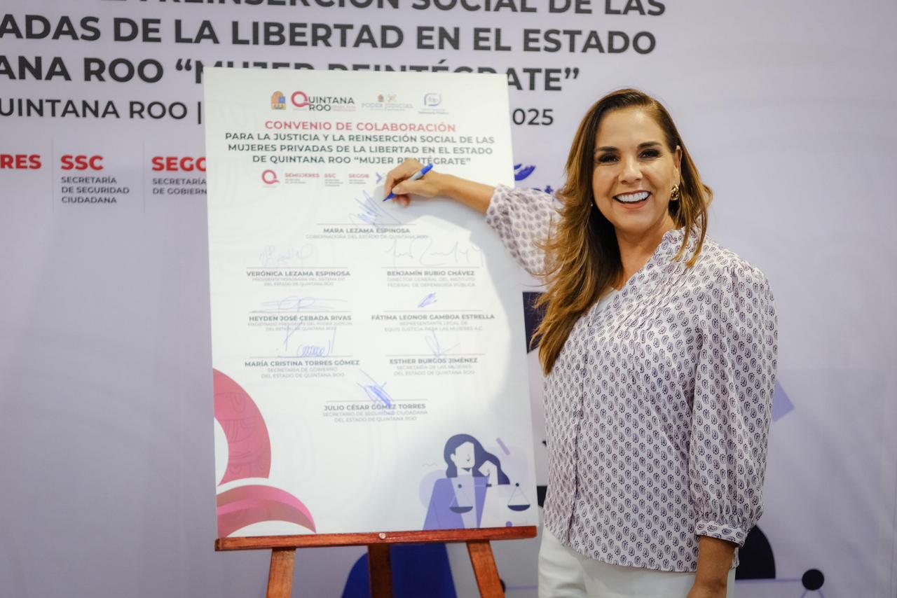Firma Mara Lezama convenio para fortalecer la justicia y la reinserción social de mujeres privadas de la libertad