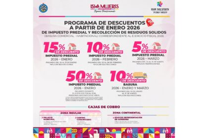 Gobierno Municipal invita a la comunidad isleña a participar Programa de Descuentos en el pago del Predial 2026