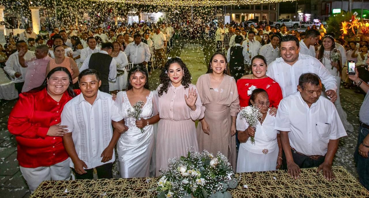 47 parejas dan el “sí” en bodas colectivas 2026 en Felipe Carrillo Puerto