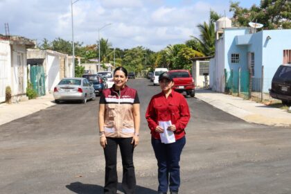 Estefanía Mercado pavimenta 8000 metros cuadrados de vialidad en Villamar 2