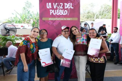 Mara Lezama escucha y atiende de frente al pueblo en audiencia pública en X-Pichil, comunidad maya de Carrillo Puerto