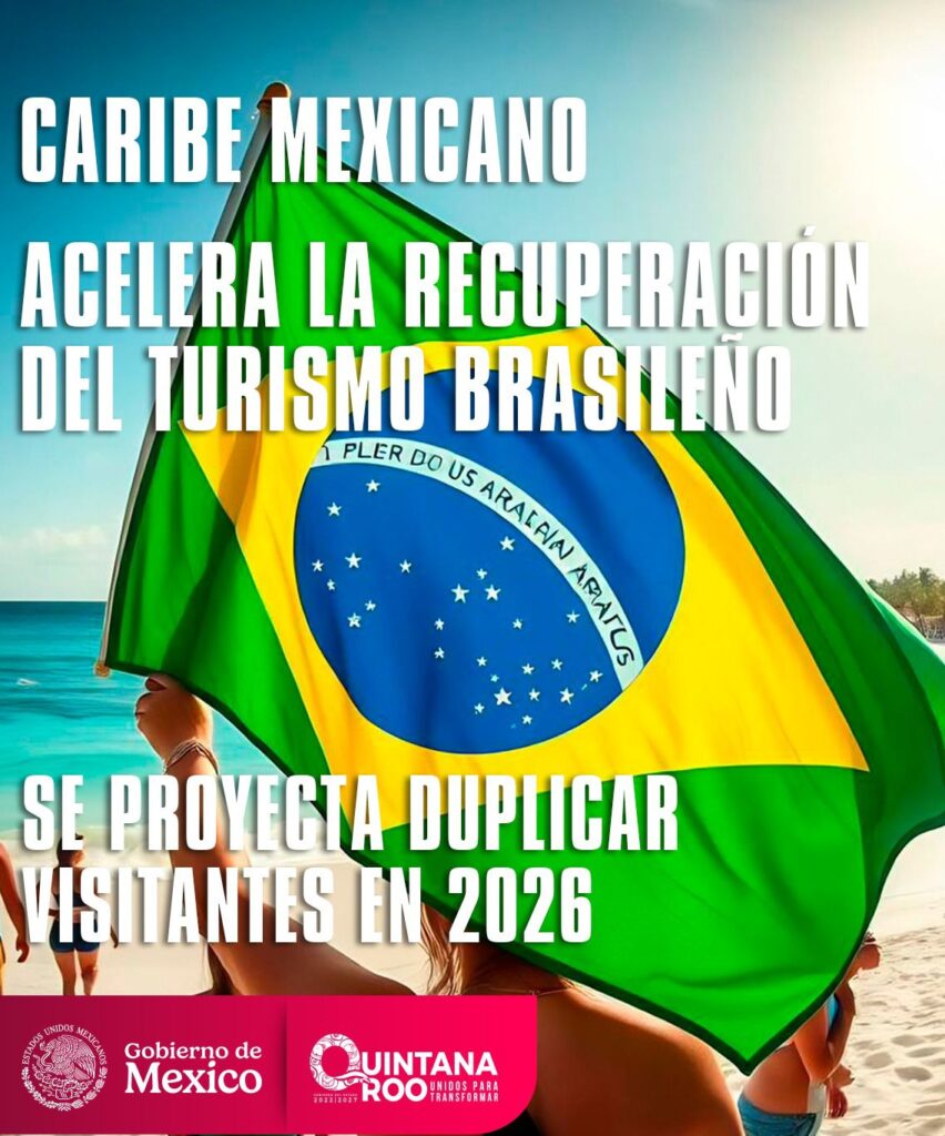 Promoción del Caribe Mexicano impulsa el turismo brasileño; se proyecta duplicar visitantes en 2026: Mara Lezama