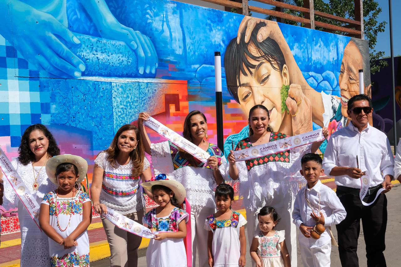 Carrillo Puerto se pinta de historia: Mara Lezama y Mary Hernández inauguran los “Caminos Ancestrales” entre arte, identidad y orgullo maya
