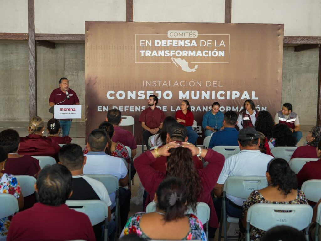 Jorge Sanén conduce la instalación del Consejo Municipal en Defensa de la Transformación en Felipe Carrillo Puerto