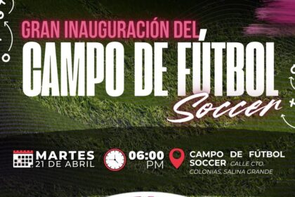 Todo listo para la inauguración de la cancha de fútbol soccer de Isla Mujeres