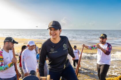 Más de 2 mil personas acompañan a Estefanía Mercado en mega brigada de limpieza de playas para hacer frente al sargazo