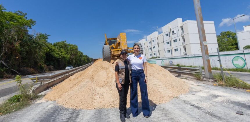 Estefanía Mercado inicia obra de repavimentación del puente de Flor de Ciruelo con inversión de 6 millones de pesos