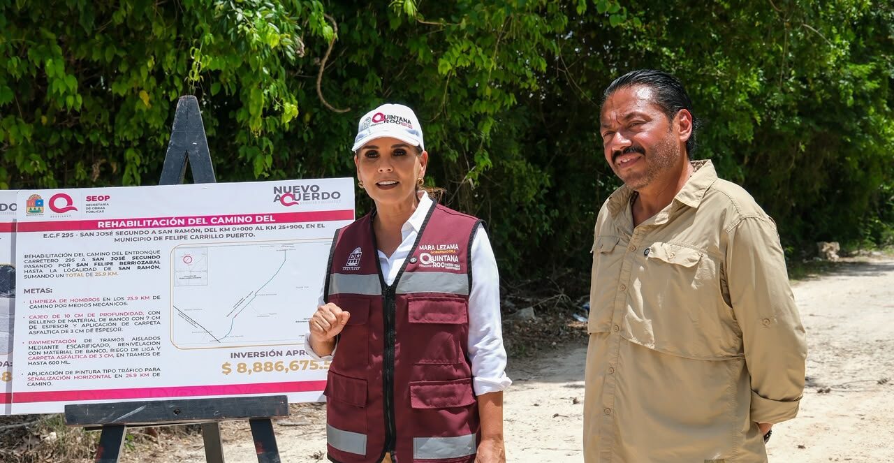 Inicia Mara Lezama rehabilitación del camino San José II–San Ramón en Felipe Carrillo Puerto